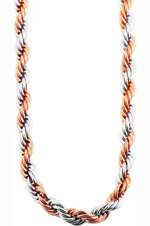 Akzent Edelstahlkette Esteria Kordelkette, Edelstahl, bicolor, 45 cm (Einzeln) - Verkäufer: Shaghafi GmbH