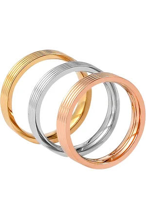 Akzent Fingerring Dorothé aus Edelstahl, 3 tlg., tricolor, Gr. 54 - 62 (Einzeln), Damen Ring - Verkäufer: Shaghafi GmbH