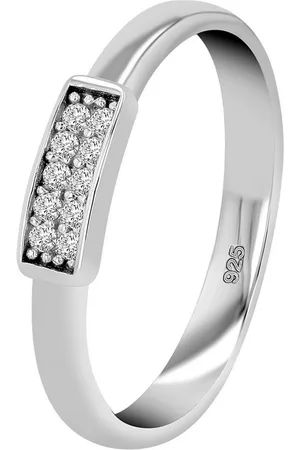 Akzent Silberring Amica 925/- Echt Silber rhodiniert, mit Zirkoniabesatz, Ř 52 - 60 (Einzeln) - Verkäufer: Shaghafi GmbH