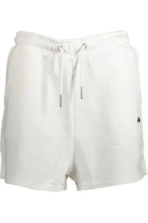 Fila 5-Pocket-Hose Kurze Damenhose Weiß aus Bio-Baumwolle mit Stickerei und Kordelzug - Verkäufer: Redeve