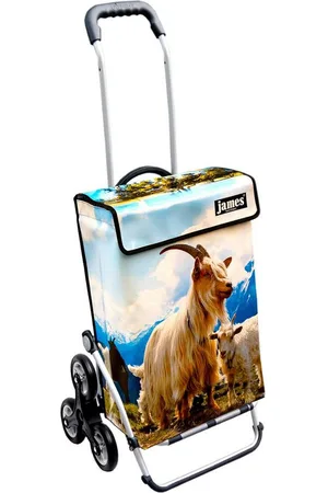 JAMES Einkaufstrolley MECKER - stabiler Einkaufswagen mit individuellem Design, Handmade in Austria - Einkaufsbegleiter mit viel Stauraum - trägt 40kg - Verkäufer: Warenhaus 23