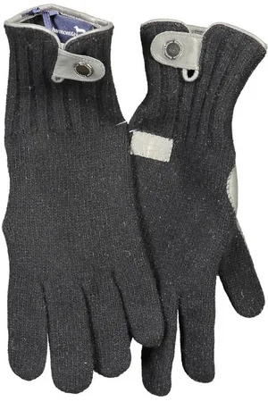 HARMONT&BLAINE Strickhandschuhe Elegante schwarze Herrenhandschuhe mit Kontrastdetails und Knopf - Verkäufer: Redeve