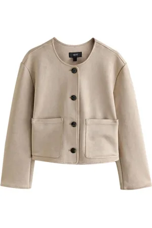 Next Lederimitatjacke Kragenlose Jacke aus Veloursleder (1-St) - Verkäufer: Germany GmbH