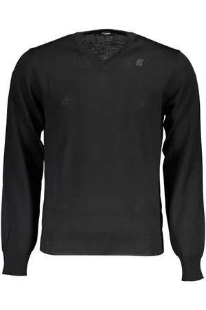 K-Way Strickpullover Eleganter Herrenpullover in Schwarz mit V-Ausschnitt und Logo-Akzent - Verkäufer: Redeve