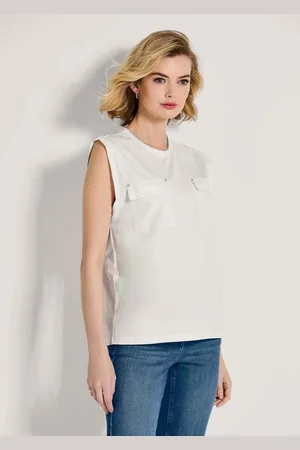 Madeleine Kurzarmshirt Ärmelloses Top mit Glanz-Akzent - Verkäufer: Premio Fashion GmbH