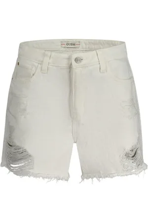 Guess 2-in-1-Shorts Weiße Damen Jeans Shorts, Used-Look, recycelte Baumwolle - Verkäufer: Redeve