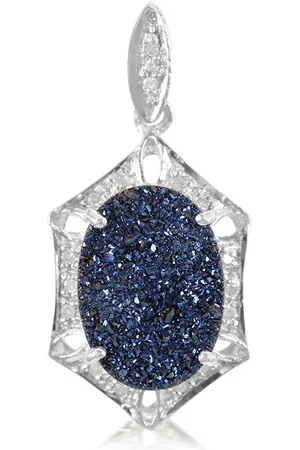 Cavill Anhänger Set Kobaltblauer Glitzerquarz & Diamant Silber-Anhänger, 2,9ct (1-tlg) - Verkäufer: Juwelo Deutschland GmbH