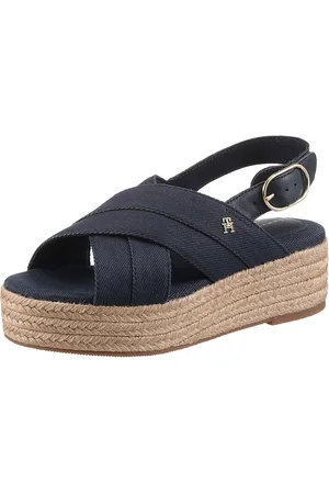 Tommy Hilfiger ESPADRILLE PLATFORM SANDAL Keilsandalette, Plateau, Riemchensandale, Sommerschuh mit verstellbarer Schnalle