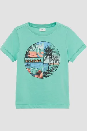 QS by s.Oliver Kurzarmshirt T-Shirt mit Frontprint - Verkäufer: