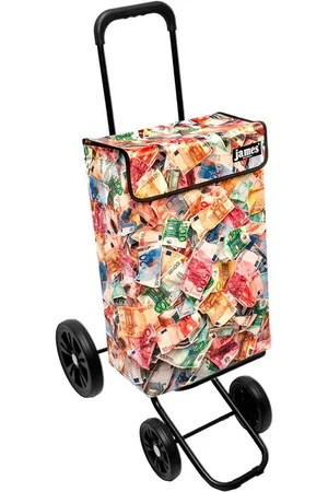 JAMES Einkaufstrolley MONEY - stabiler Einkaufswagen mit individuellem Design, Handmade in Austria - Einkaufsbegleiter mit viel Stauraum - trägt 40kg - Verkäufer: Warenhaus 23