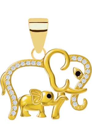Goldene Hufeisen Kettenanhänger Kettenanhänger Gold Elefant 925 18K vergoldet mit Zirkonia Anhänger, 925 Sterling Silber Goldschmuck für Damen - Verkäufer: