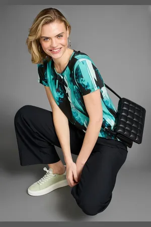 Laura Scott T-Shirt mit Allover Druck in Wasserfall-Optik,Schleifenband NEUE KOLLEKTION