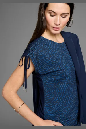 Daniel Hechter Rundhalsshirt mit Bindedetails und Alloverprint