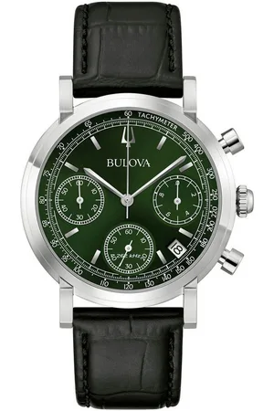 BULOVA Chronograph 96B457, Quarzuhr, Armbanduhr, Herrenuhr, Lederarmband, analog, Tag