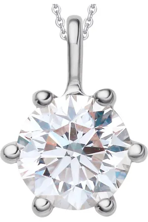 vivance collection Kettenanhänger 0.5 ct Diamant Brillant Anhänger aus 585 Weißgold, Damen Gold Schmuck