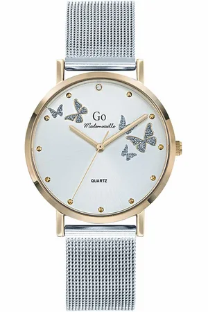 GO Girl Only Quarzuhr Damenuhr Edelstahl silber, (Analoguhr), Damenuhr rund, mittel (ca. 34mm), Edelstahlarmband silber, Elegant - Verkäufer: Fit4Style Silberschmuck - IMPPAC