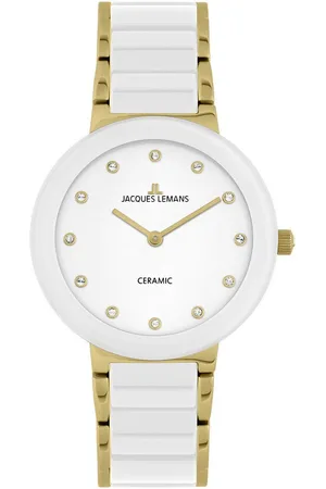Jacques Lemans Keramikuhr Monaco 42-7L, Quarzuhr, Armbanduhr, Damenuhr, bis 10 bar wasserdicht, Glaskristalle