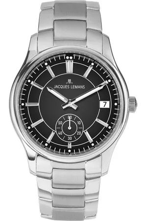 Jacques Lemans Quarzuhr Derby 1-2197F, Armbanduhr, Herrenuhr, Edelstahlarmband, analog, Tag, kleine Sekunde