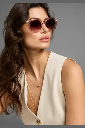 Laura Scott Sonnenbrille mit transparentem Rahmen & goldfarbendem Detail - NEW