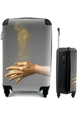 MuchoWow Handgepäckkoffer Frau mit goldgefärbten Händen und einer Glitzerwolke, 4 Rollen, Reisetasche mit rollen, Handgepäck für Ferien, Trolley, Reisekoffer - Verkäufer: GmbH