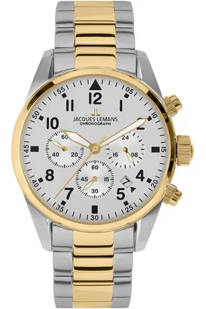 Jacques Lemans Chronograph Barcelona 42-2G, Quarzuhr, Armbanduhr, Herrenuhr, Edelstahlarmband, Stoppfunktion, Tag