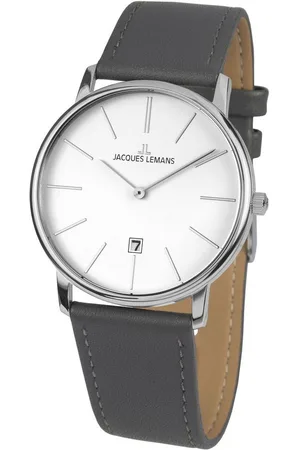 Jacques Lemans Quarzuhr Classic 1-2003B, Armbanduhr, Herrenuhr, Damenuhr, Datum, Lederamband