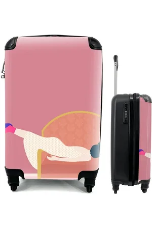 MuchoWow Handgepäckkoffer Vintage - Frauen - Pastell, 4 Rollen, Reisetasche mit rollen, Handgepäck für Ferien, Trolley, Reisekoffer - Verkäufer: GmbH