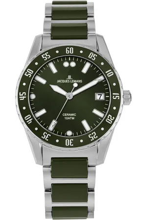 Jacques Lemans Keramikuhr Liverpool 42-10C, Quarzuhr, Armbanduhr, Herrenuhr, bis 10 bar wasserdicht, analog, Datum