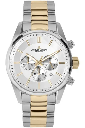 Jacques Lemans Chronograph Barcelona 42-6.1H, Quarzuhr, Armbanduhr, Herrenuhr, Edelstahlarmband, Stoppfunktion, Tag