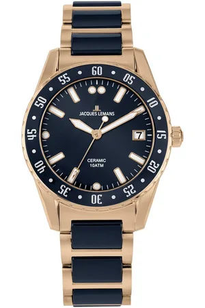 Jacques Lemans Keramikuhr Liverpool 42-10H, Quarzuhr, Armbanduhr, Herrenuhr, bis 10 bar wasserdicht, analog, Datum