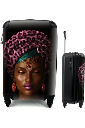 MuchoWow Handgepäckkoffer Frau - Farbe - Kopftuch, 4 Rollen, Reisetasche mit rollen, Handgepäck für Ferien, Trolley, Reisekoffer - Verkäufer: GmbH