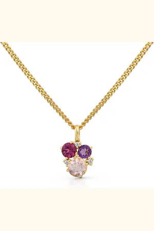 Orolino Kette mit Anhänger Gold 585 mit natürlichen echten Steinen 42/45cm lang