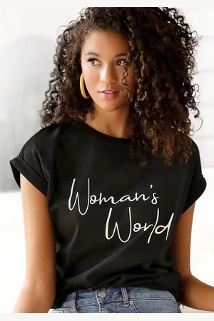 Lascana T-Shirt mit Frontprint, Kurzarmshirt aus Baumwolle, Basic