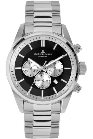Jacques Lemans Chronograph Barcelona 42-6.1E, Quarzuhr, Armbanduhr, Herrenuhr, Edelstahlarmband, Stoppfunktion, Tag
