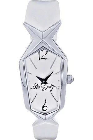 Miss Sixty Quarzuhr SCJ005, Lederband, Silber, Weiß, Dornschließe - Verkäufer: Gigandet
