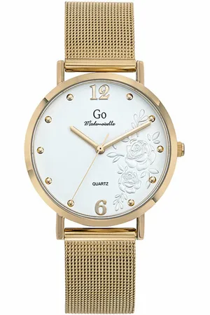 GO Girl Only Quarzuhr Damenuhr Edelstahl gold, (Analoguhr), Damenuhr rund, mittel (ca. 34mm), Edelstahlarmband gold, Elegant - Verkäufer: Fit4Style Silberschmuck - IMPPAC