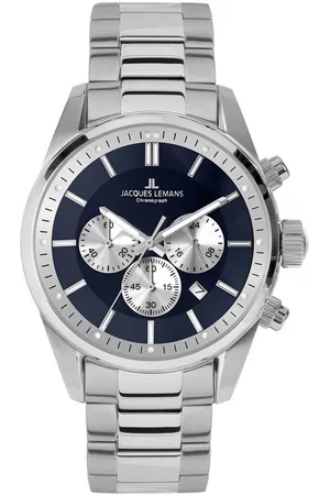 Jacques Lemans Chronograph Barcelona 42-6.1F, Quarzuhr, Armbanduhr, Herrenuhr, Edelstahlarmband, Stoppfunktion, Tag
