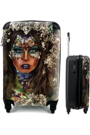 MuchoWow Handgepäckkoffer Frau - Blumen - Farbe, 4 Rollen, Reisetasche mit rollen, Handgepäck für Ferien, Trolley, Reisekoffer - Verkäufer: GmbH