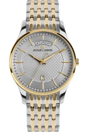 Jacques Lemans Quarzuhr London 1-2193J, Armbanduhr, Herrenuhr, Edelstahlarmband, analog, Wochentag, Tag