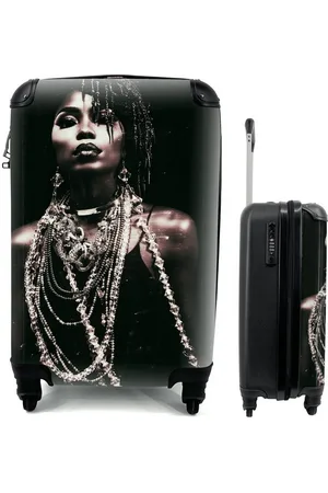 MuchoWow Handgepäckkoffer Frau - Schmuck - Ohrringe, 4 Rollen, Reisetasche mit rollen, Handgepäck für Ferien, Trolley, Reisekoffer - Verkäufer: GmbH