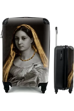 MuchoWow Handgepäckkoffer Die verschleierte Frau - Raffaello Sanzio - Gold, 4 Rollen, Reisetasche mit rollen, Handgepäck für Ferien, Trolley, Reisekoffer - Verkäufer: GmbH