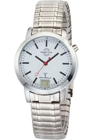 Master Time Funkuhr Basic MTLA-10591-11M, Quarzuhr, Armbanduhr, Damen, analog, digital, Flexband, Zugband