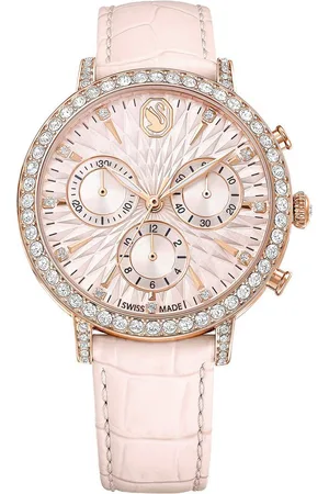 Swarovski Chronograph MATRIX CHRONO 5698300, Quarzuhr, Armbanduhr, Damenuhr, Swiss Made, Lederarmband, analog