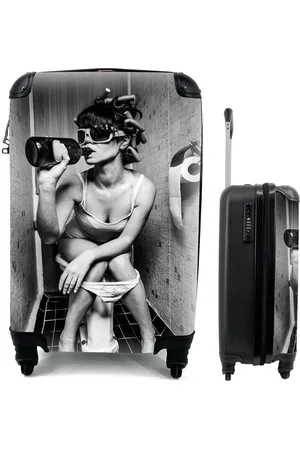 MuchoWow Handgepäckkoffer Frau - Getränk - Lockenwickler, 4 Rollen, Reisetasche mit rollen, Handgepäck für Ferien, Trolley, Reisekoffer - Verkäufer: GmbH