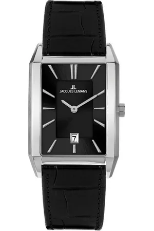Jacques Lemans Quarzuhr Torino 1-2160.1B, Armbanduhr, Herrenuhr, Lederarmband, analog, Datum