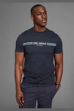 DELMAO T-Shirt mit sportlich-maritimen Marken-Schriftzug