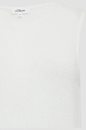 QS by s.Oliver Shirttop Semitransparentes Stricktop mit Rundhalsausschnitt - Verkäufer: