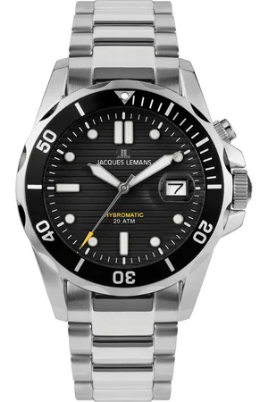 Jacques Lemans Kineticuhr Hybromatic 1-2170G, Armbanduhr, Herrenuhr, Edelstahlarmband, analog, Tag