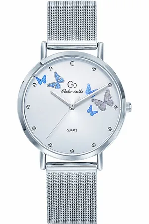 GO Girl Only Quarzuhr Damenuhr Edelstahl silber, (Analoguhr), Damenuhr rund, mittel (ca. 34mm), Edelstahlarmband silber, Elegant - Verkäufer: Fit4Style Silberschmuck - IMPPAC