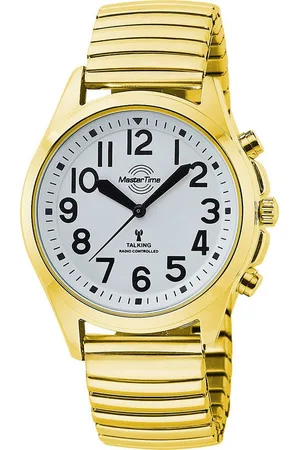 Master Time Funkuhr Sprechende Funkuhr MTLA-10943-12Z, Quarzuhr, Armbanduhr, Damenuhr, analog, Flexband, Zugband